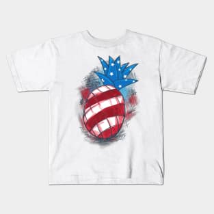 American Flag Pineapple Usa Tropic Plant Funny Kids T-Shirt